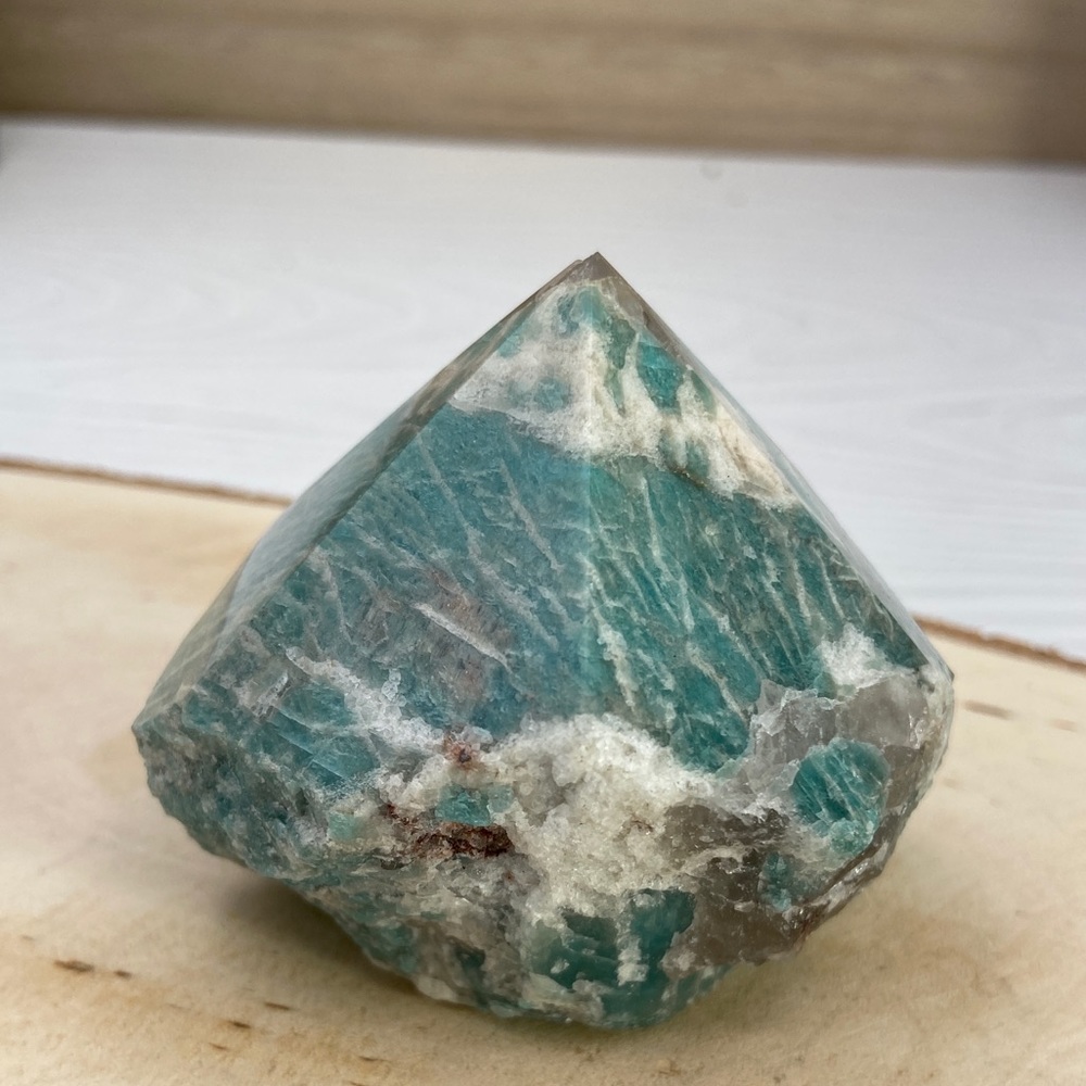 Amazonite Generator Point, Rough and Polished
